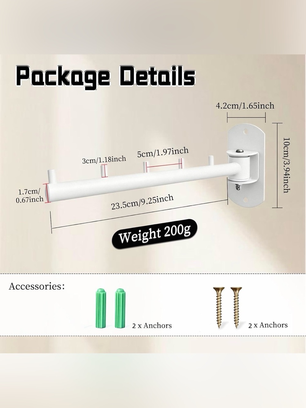 Multi-Functional Wall-Mounted Swivel Garment Racks - Picture 3 of 8